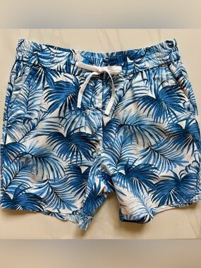Talbots Blue and White Tropical Palm Print Women's Shorts